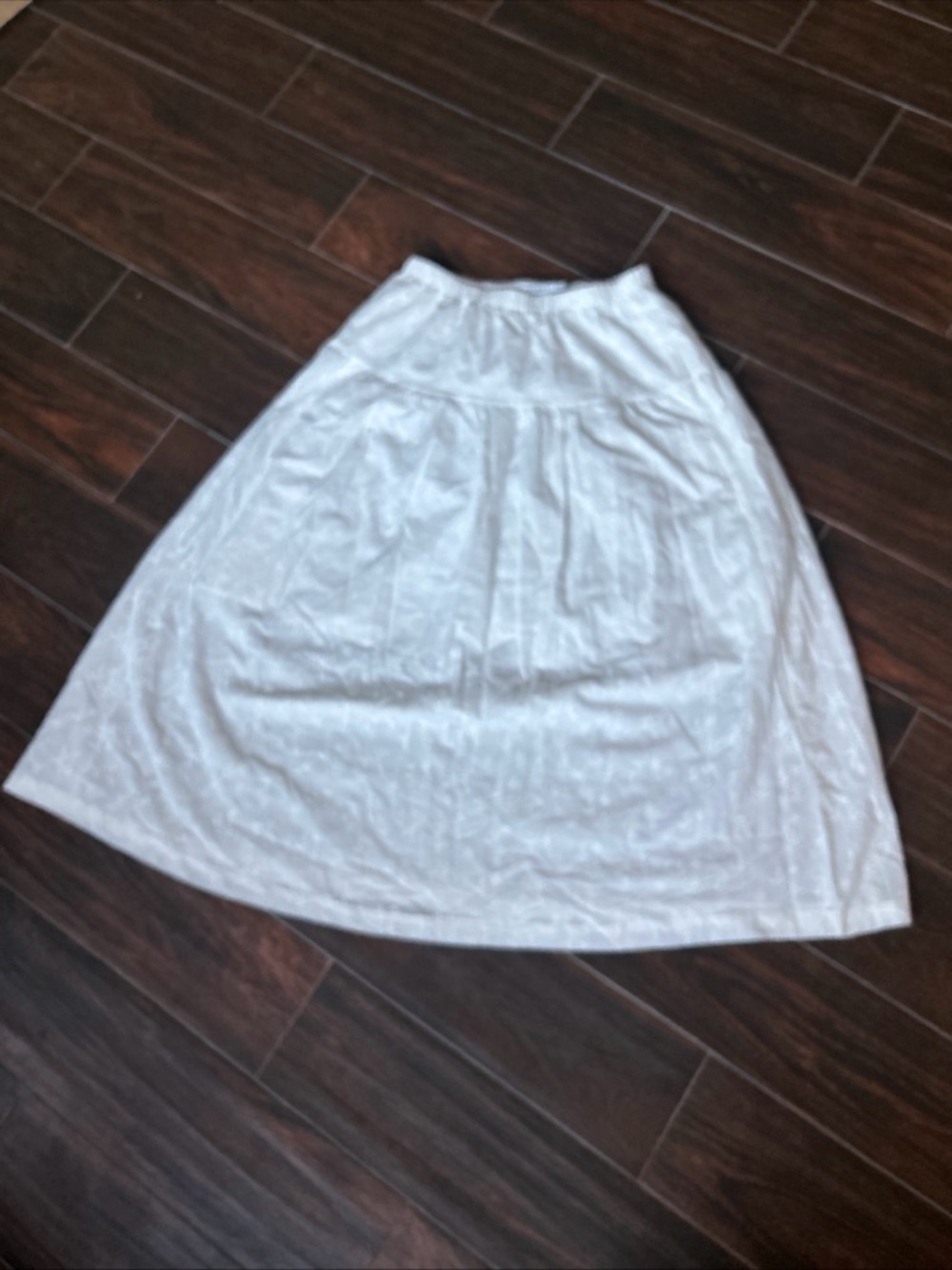 Women’s White Eyelete A-Line Maxi Skirt